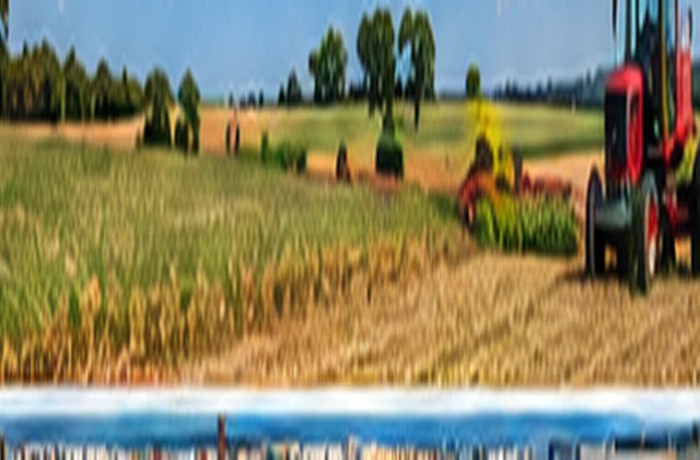 Trator em lavoura no campo de Agudos
